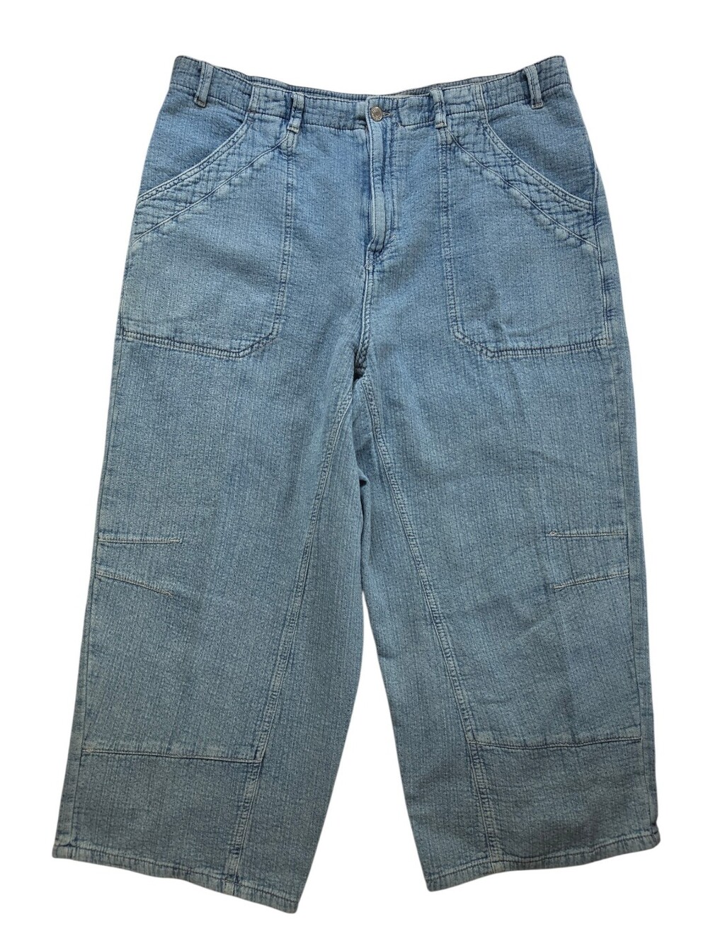 Free People We The Free Midnight Voyage Harem Pants in Light Blue Wash - Picture 8 of 9